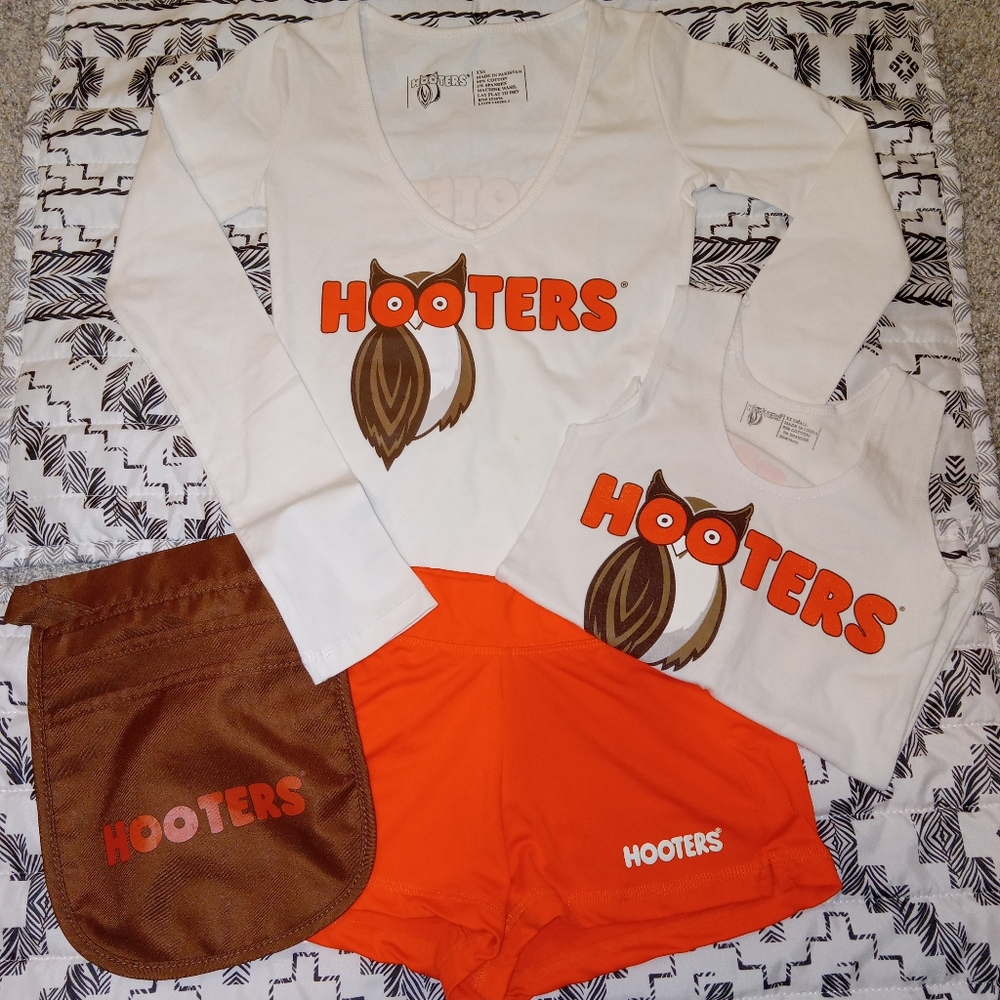 Hooters uniform v-neck longsleeve set XXS/XS